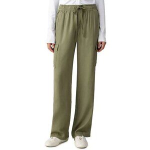 NWT Sanctuary Caravan Tencel Olive Green Pull On Cargo Pant Size Large